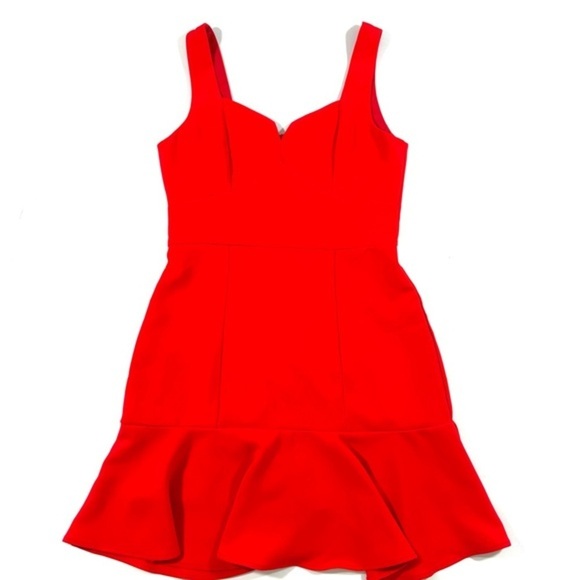 Adelyn Rae Red Mini Dress Ruffe Hem Party - Picture 1 of 7